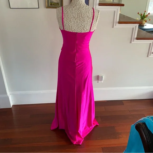 LA SCALA Hot Pink Prom Dress Large - Picture 5 of 7